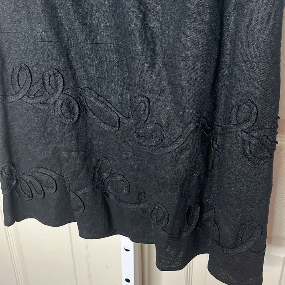 Emanuel Ungaro Linen Blend Embroidered Skirt Size 6 New No Tags - Picture 5 of 16